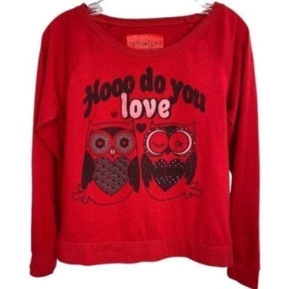 HOOO do you Love owls fifth sun t-shirt long sleeve size medium - Picture 2 of 8
